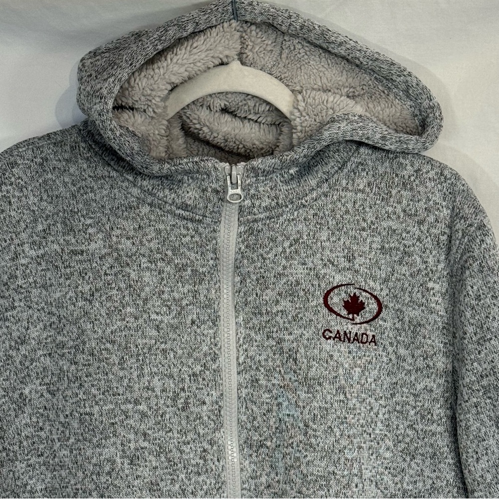 Canada Women’s XL Gray Full Zip Hooded Jacket, Heavyweight Fleece, ATC